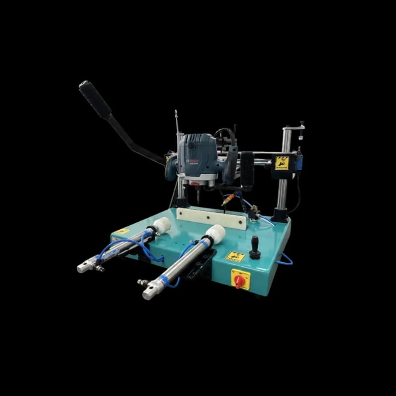 Mechnovate Pneumatic Copy Router for Aluminium and UPVC window profiles, industrial milling machine.
